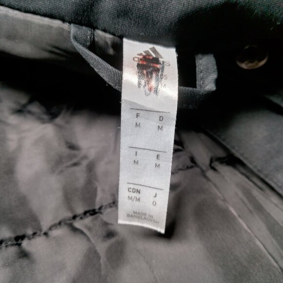 Adidas Garneau Stadium Jacket Men Medium Black Coat Coach Parka Moose 18 Soccer - Picture 6 of 16